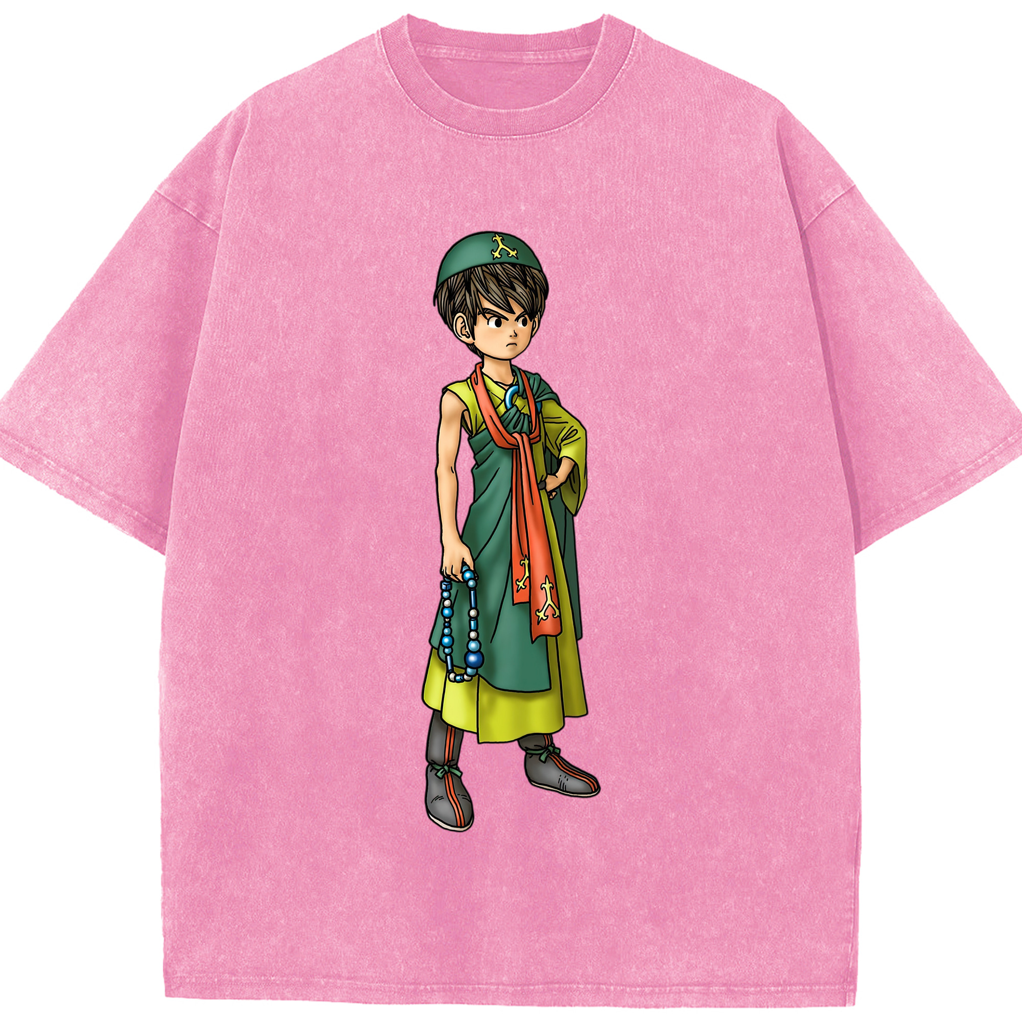（画像用） ドラゴンクエスト Doragon Kuesuto Dragon Quest 綿100% ヴィンテージ風 半袖Tシャツ（フロントプリント）